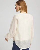 Chevron Blouson Sleeve Blouse