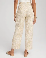 Printed Cropped Straight-Leg Pants