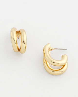 No Droop® Goldtone Double Hoop Earrings