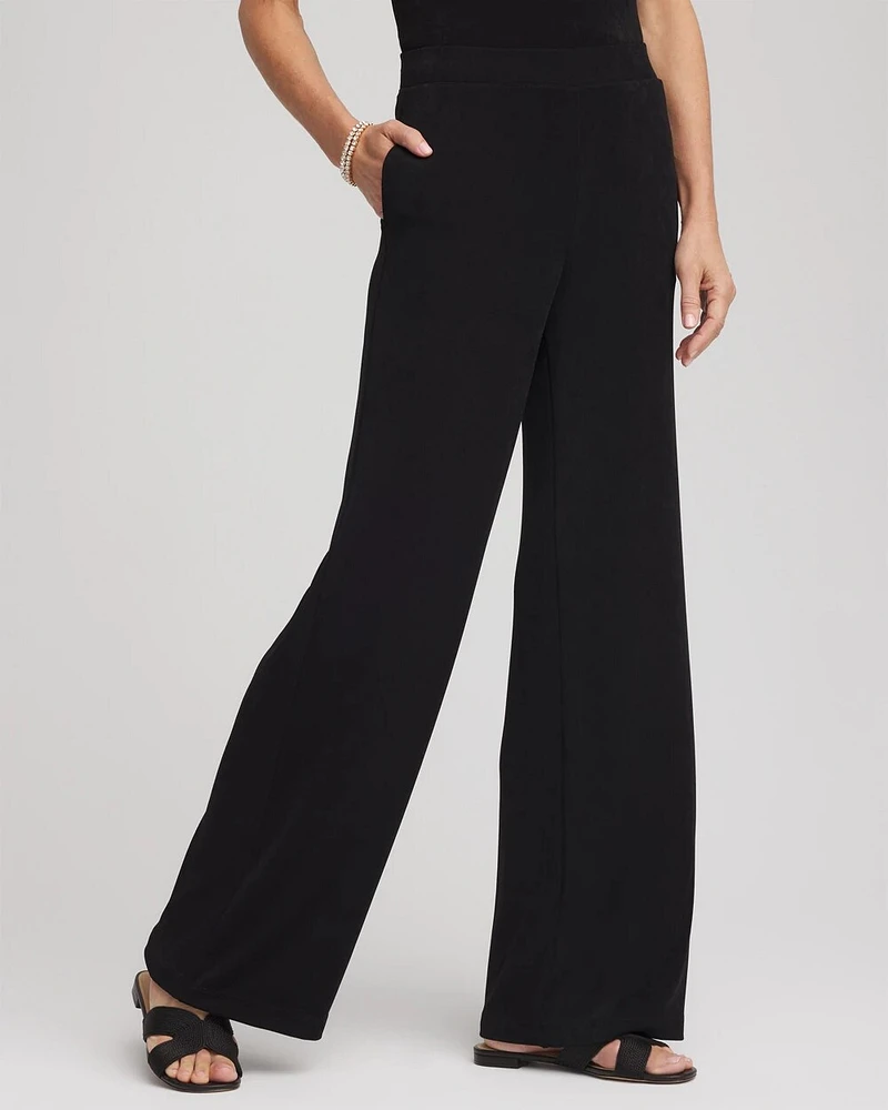 Petite Travelers Wide Leg Pocket Pants