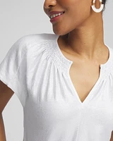 Linen Stretch Metallic Tee