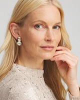 No Droop™ Gold Tone Crystal Clip-On Earrings