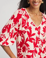 Floral Braided Linen Top