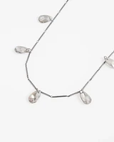 Hematite Teardrop Long Necklace