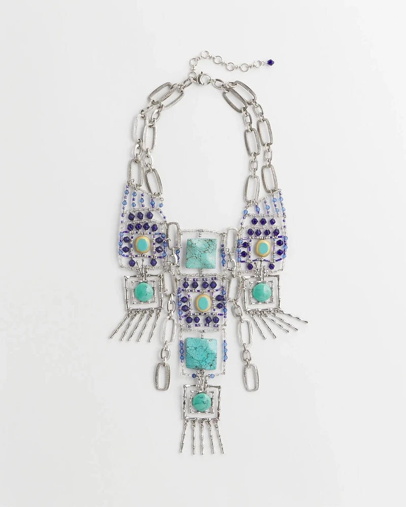 Chico's Originals Turquoise-Blue Statement Necklace