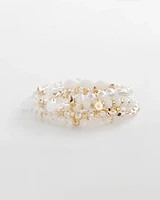 White Stretch Set of Five Bracelets