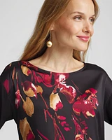 Satin Leaves Long Sleeve Tee