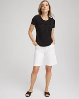 Jersey Knit Ruched Front Tee