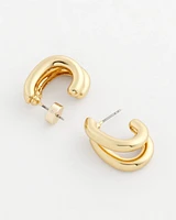 No Droop® Goldtone Double Hoop Earrings