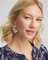No Droop ™ Gold Tone Disc Drop Earrings