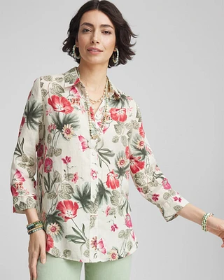 No Iron™ Garden Floral Linen Shirt