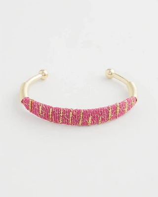 Thread Wrapped Cuff Bracelet