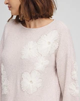 Tulle Floral Pullover Sweater