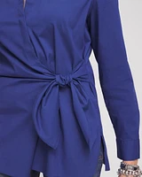 Poplin Tie Front Shirt