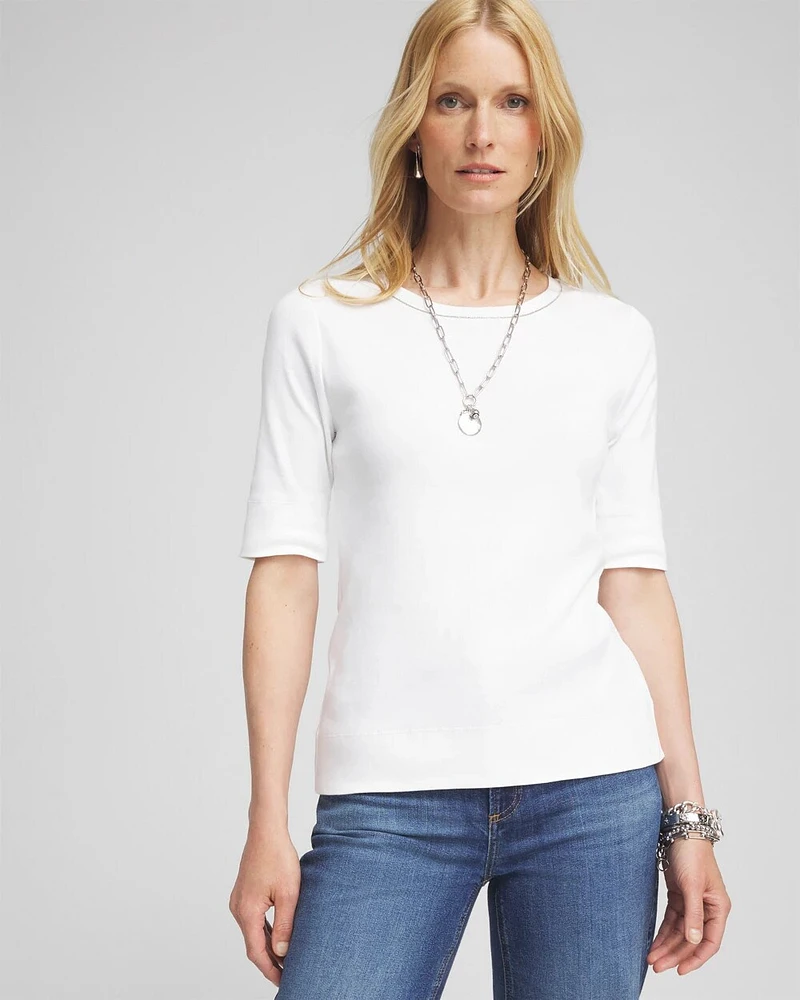 Caviar Bead Elbow Sleeve Tee