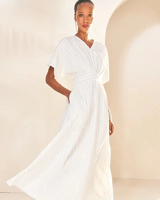 Petite Metallic Striped Maxi Dress