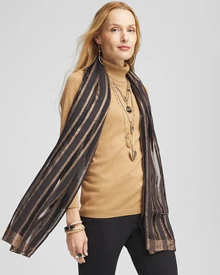 Metallic Silk Blend Scarf