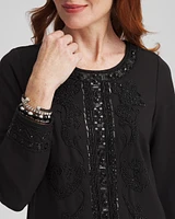 Embellished Ponte Sheath Dress