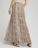 Animal Print Georgette Maxi Skirt