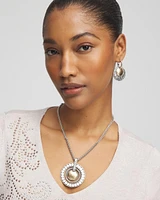 Mixed Metal Circle Pendant Necklace