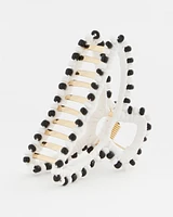 Bead Embellished Raffia Hair Clip