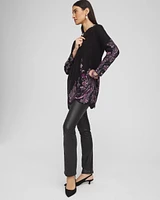 Jacquard Scalloped Hem Cardigan