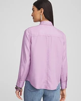 Split Cuff Denim Pocket Shirt