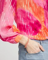 Bold Orange Goldtone Slip-On Bracelet