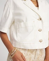 Soft-Stretch Short Cotton Shacket