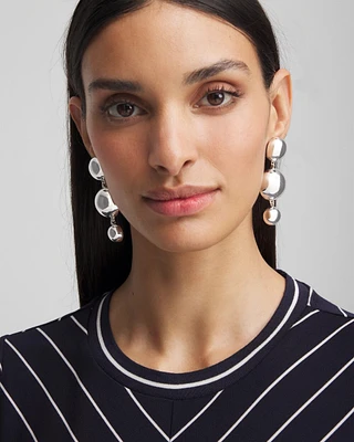 Silver Drop Clip-On Earrings