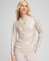 Sequin Funnel Neck Tee