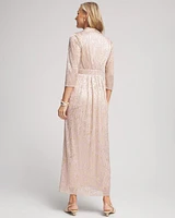 Metallic Pleated Maxi Dress