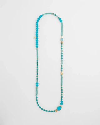 Sea Blue Single-Strand Necklace