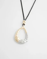 Adjustable Mixed Metal Pendant Necklace