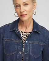 Cropped Denim Shacket