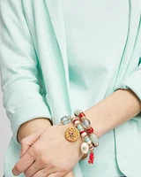 Set of Two Stretch Coral Charm Bracelets