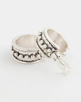 Textured Antique-Style Clip-On Hoop Earrings