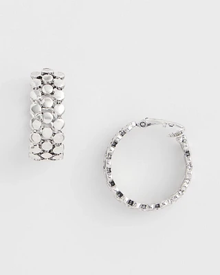 No Droop™ Clip-On Silver Hoop Earrings