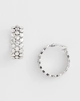 No Droop™ Clip-On Silver Hoop Earrings