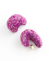 No Droop® Purple Sequin Huggie Earrings