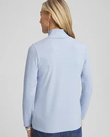 Metallic Stripe Mock Neck Tee