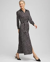 Polka Dot Maxi Shirt Dress
