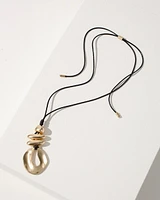 Gold Tone Adjustable Pendant Necklace