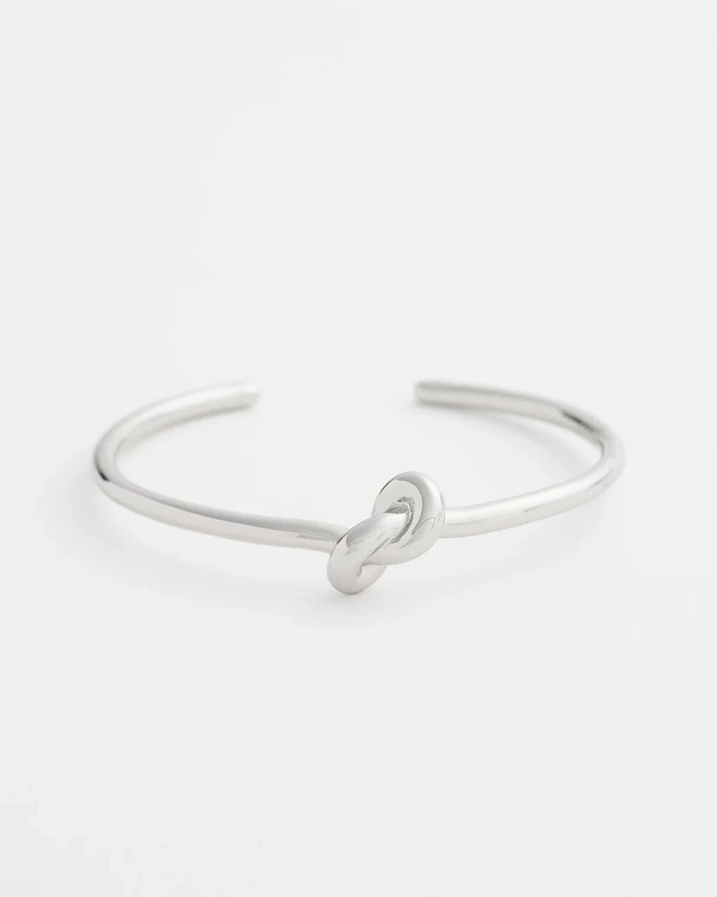 Silver Tone Knot Cuff Bracelet