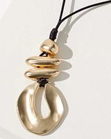 Gold Tone Adjustable Pendant Necklace