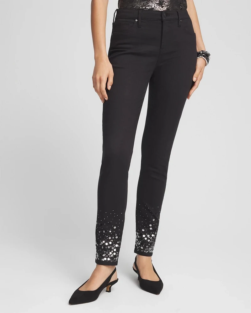 Girlfriend Sequin Ankle Jeans