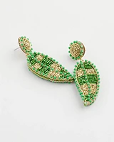 No Droop® Glass Bead Leaf Earrings