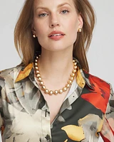 Gold Tone Beaded Collar Necklace