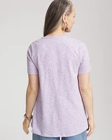 Polka-Dot Short Sleeve Forward Seam Tee