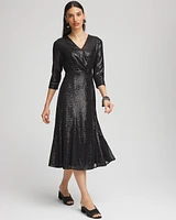 Surplice Sequin Midi Dress